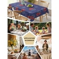 thumbnail image 5 of Navy Blue Coastal Table Cloth, Red Lobster Nautical Ocean Waterproof Tablecloth for Rectangle Tables, Reusable Washable Fabric Table Cover for Restaurant Kitchen Dining Tables 60"x84", 5 of 6