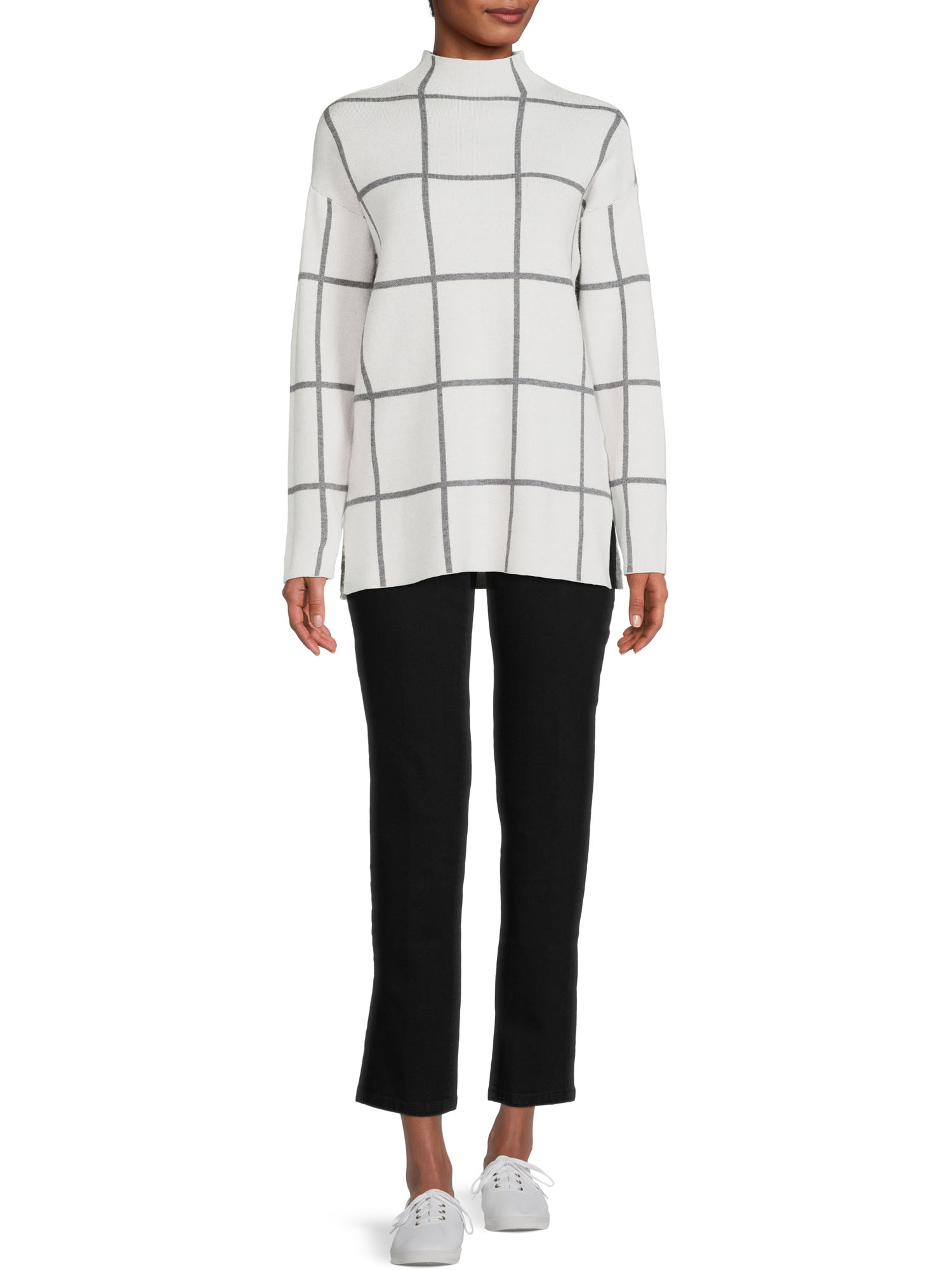 By Design Women’s Funnel-Neck Print Sweater