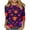 5-Multicolor, variant on Blouse for Women Plus Size 3/4 Sleeve Halloween Pumpkin Print Round-Neck Casual T-shirt Multicolor XXXXXL