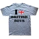 thumbnail image 1 of Camiseta de algodón con estampado "I Red Heart" para niños británicos de Gran Bretaña, regalos del Reino Unido, camisetas de verano para hombres, divertidas camisetas "I Love British Boys"., 1 of 8