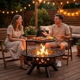 thumbnail image 5 of BALI OUTDOORS 32 inch Fire Pit with Poker, Wood Burning Fire Pit Patio for Outside with Grill, 5 of 12