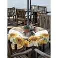 thumbnail image 2 of Outdoor Tablecloth with Umbrella Hole for Patio/Picnic/Party/Camping, Modern Elephants Waterproof Table Cloth Round Cover Washable, Spring Summer Watercolor Sunflowers Daisy (Dia 54"), 2 of 8