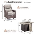 thumbnail image 2 of Planntonneo 5 Pieces Outdoor Patio Furniture Set with Fire Pit Table, 4 Swivel Rocking Chairs with 6" Thick Cushion for Porch Deck Garden Backyard, Brown/Beige, 2 of 12