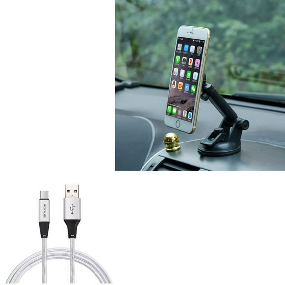 Magnetic Car Mount w Type-C 6ft USB Cable for Samsung Galaxy A72 5G/A52 5G/A42 5G/A32 5G/A12 5G - Holder Dash Windshield, Charger Cord X5V Compatible With Galaxy A72 5G/A52 5G/A42 5G/A32 5G/A12 5G