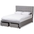 thumbnail image 3 of Baxton Studio Tibault Tufted King Storage Panel Bed in Gray, 3 of 12