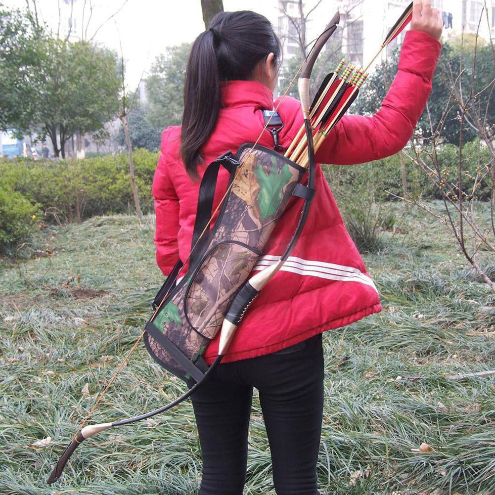Target Shooting Hunting Archery Quiver Back Waist Bag Arrow Bow Holder Pouch 