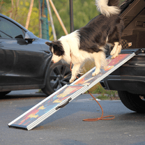 Topcobe Folding Portable Dog Ramp for Large Pet Trunk Back Seat, Ladder Step for Car SUV