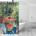 thumbnail image 2 of Yayeee Shower Curtain with Hooks 72"x72" Waterproof Fabric Bathroom Hanging Decor, Art Goldfish Bowl, 2 of 5