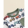 thumbnail image 6 of Aojekbee Baby Boys Pants Set, Long Sleeve Crew Neck Tractor Print Sweatshirt with Elastic Waist Sweatpants Infant Clothes, 6 of 9