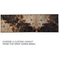 thumbnail image 3 of Custom Size Runner Rug Cubes Abstract Design Brown Color 26 or 31 inch Wide Pick Your Length Non-Slip Rubber Backing, 3 of 5