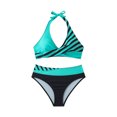 thumbnail image 6 of Babysbule Womens Swimsuits Women Pattern Print High Cut V Neck Two Pieces Bikini Swimwear Swimsuit Beachwear, 6 of 6