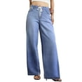 thumbnail image 1 of Womens Jeans Plus Size High Waist Drawstring Wide Leg Slimming Denim Pant Womens Pants Light Blue M, 1 of 6