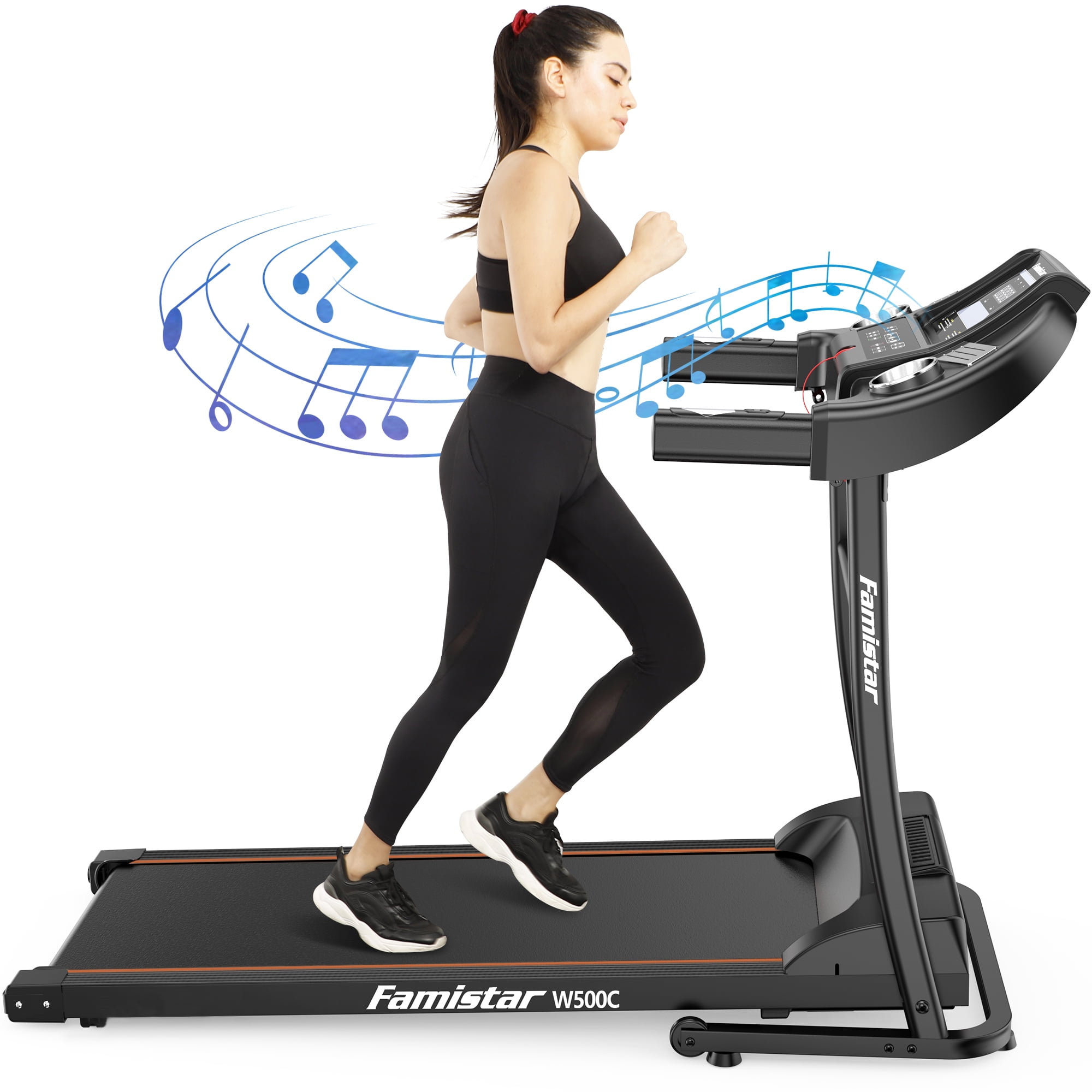 Callm 2.5HP Folding Electric Running Treadmill with LCD Display and Bluetoot 12 Modes Fold-Free InstallationSuitable for All Ages People 