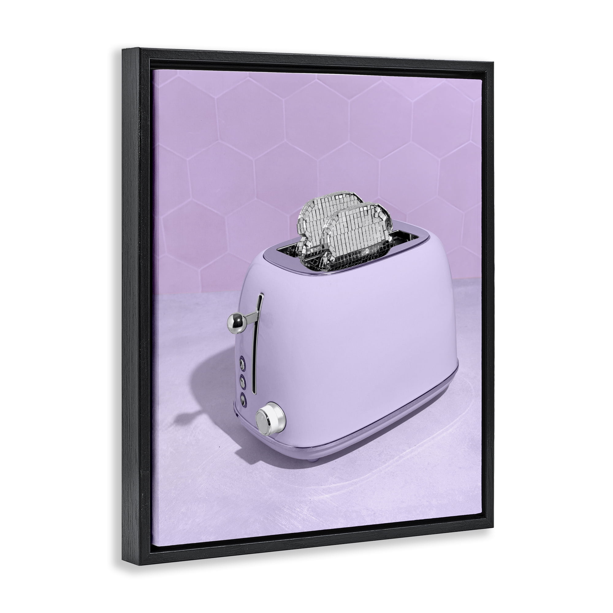 Stupell Industries Disco Toast over Purple Black Framed Floater Canvas Wall Art, design by LISH Creative