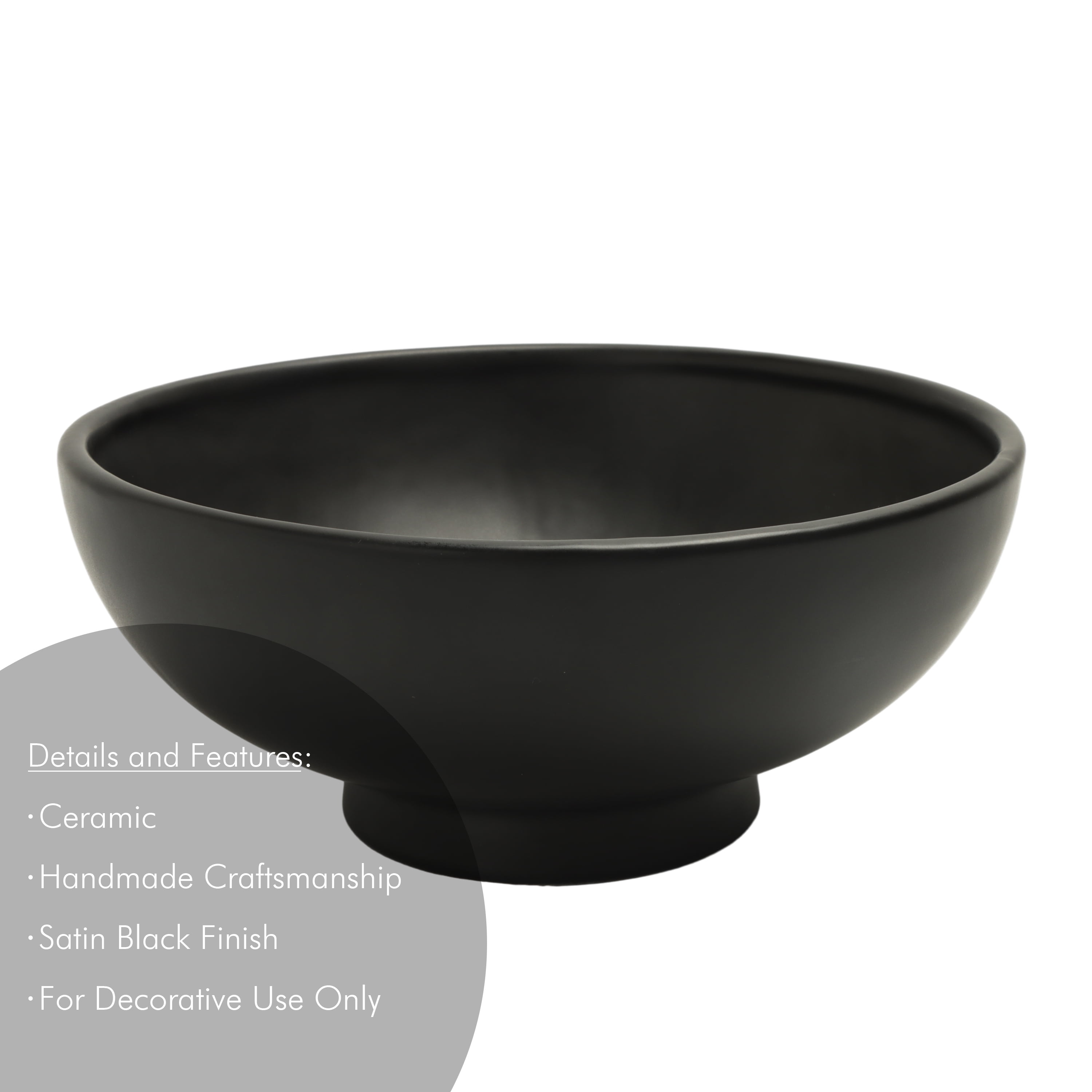 (4 pack) Better Homes & Garden Matte Black Round Ceramic 9.4" Decorative Bowl