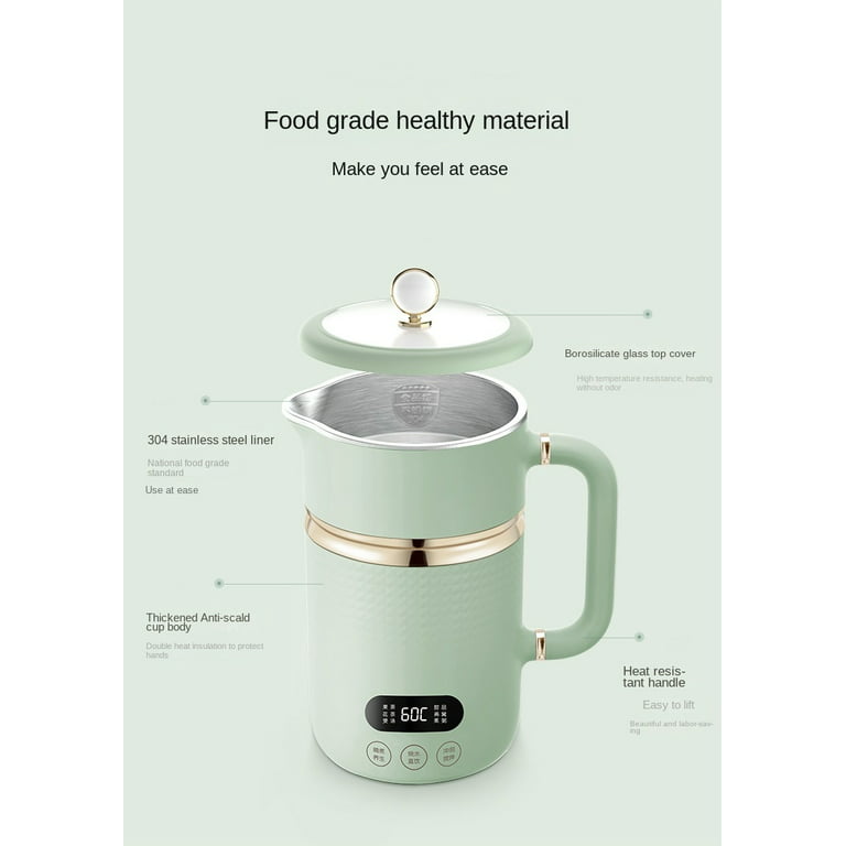 220V Electric Heating Cup Heating Water Cup Tea Maker Hot Milk Office  Health Pot Desktop Electric Stew Electric Kettle 600ml