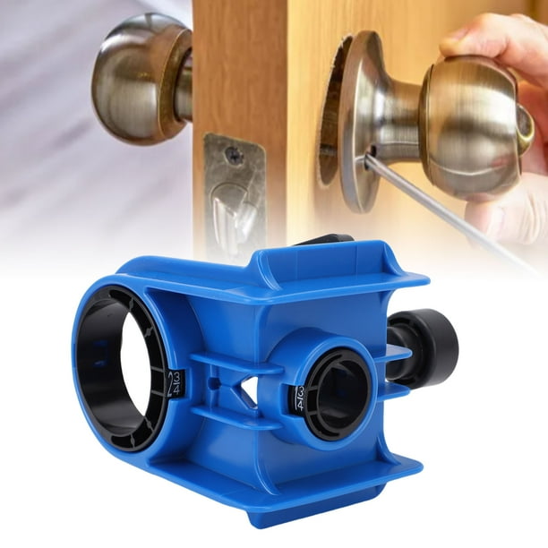 Kit De Instalación De Cerradura De Puerta Esférica, Abridores De Acero Al Carbono Juego De Sierra Perforadora Para Cerradura De Puerta Plantilla De Guía ABS Fácil De Operar