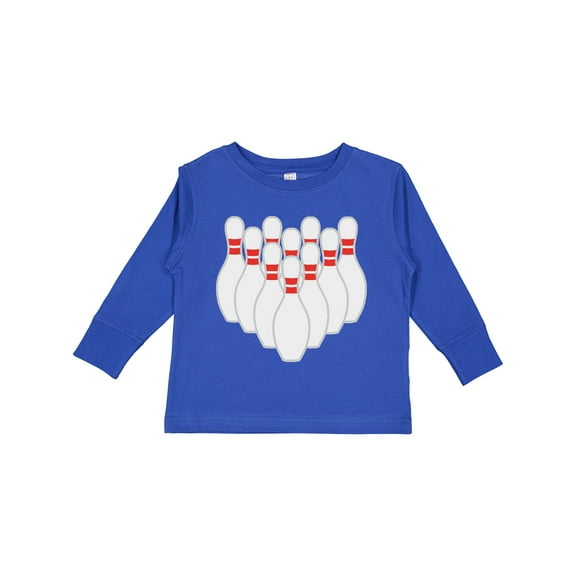 Inktastic Ten Pins for Bowling Boys or Girls Long Sleeve Toddler T-Shirt