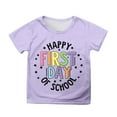 thumbnail image 5 of T Shirts for Girls 3T-4T Light Purple Back to School Shirt Casual Crewneck Short Sleeved Tee Tops Kids Summer Clothes (Toddlers, 3-4 Years), 5 of 5