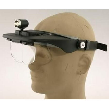 Headband Visor - Jeweler's Lighted Head Band Mount Visor Magnifyer Loupe