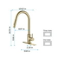 thumbnail image 5 of Smart Touch Faucet, MDHAND Touch Kitchen Faucets with Pull Down Sprayer, Hot & Cold Control Brushed Nickel Kitchen Sink Faucet with Brass Body, Single-Handle,Gold, 5 of 6