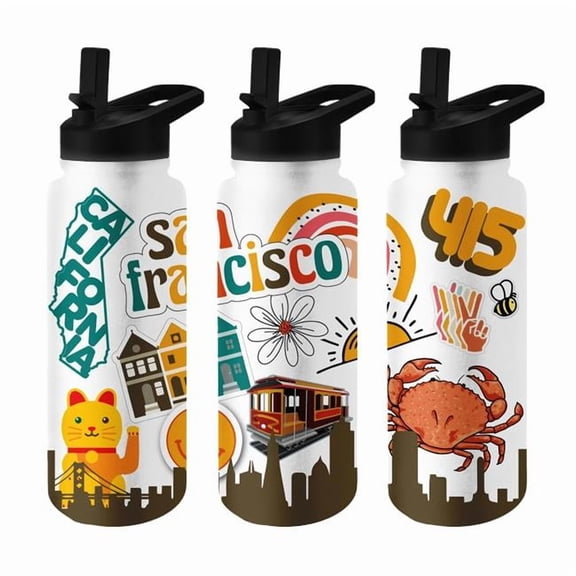 Logo Brands C4888-S34QB-63 San Francisco 34 oz Native Quencher Bottle