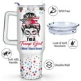 thumbnail image 4 of I''m A Trump Girl Tumbler, Personalized Tumbler Custom Name 40 OZ Stainless Steel Travel Coffee Cup with Handle and Straw, Gifts for Women, Girl, Best Friends, BFF, Sisters on Birthday Christmas, 4 of 6