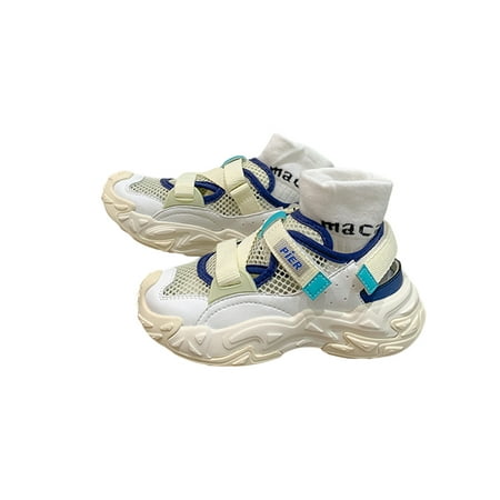

Bellella Children Athletic Shoes Beach Sport Sandals Platform Sneakers Breathable Trainers Outdoor School White and Blue 11.5C