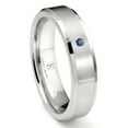 thumbnail image 1 of Titanium Kay Cobalt Xf Chrome 6MM Solitaire Sapphire Brushed Comfort Fit Wedding Band Ring with Beveled Edges Sz 11.0, 1 of 4
