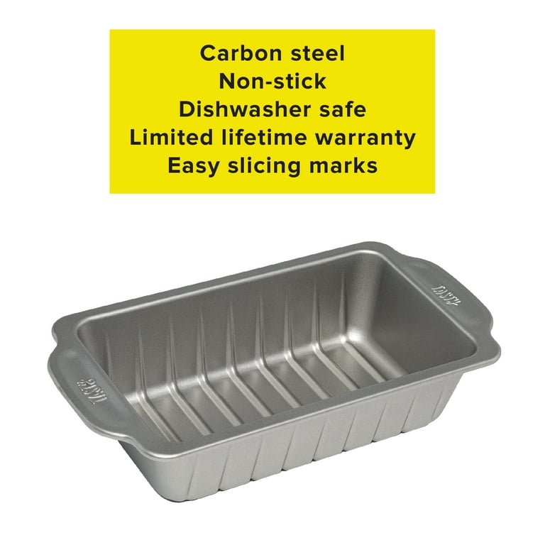 Tasty Carbon Steel Non-Stick Large Loaf Pan with Guidelines for Even  Slices, 9 x 5 
