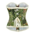 thumbnail image 3 of LEKDFST Green Overbust Corset Tops For Women Floral Bodysuit Seamless Comfortable Stretchy Bandeau Renaissance Corset Lingerie Bodyshaper XXL, 3 of 5