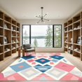 thumbnail image 2 of ODIKA 8'x10' Machine Washable Non-Slip Area Rug, Geometric Pink High Traffic Rug, Pink, 1060057, 2 of 7