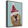 thumbnail image 3 of Christmas Golden Retriever and Spring Santa Hat - Framed Gallery Wrapped Holiday Canvas - 25 x 37 - Black Frame, 3 of 8