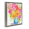 thumbnail image 4 of Stupell Industries Pink & Yellow Bouquet Plants & Flowers Painting Gray Floater Framed Canvas Art Print Wall Art, 18 x 18, 4 of 10
