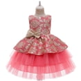 thumbnail image 2 of Fesfesfes Toddler Girls Chiffon Dress Net Yarn Embroidery Bowknot Birthday Party Dress Gown Kids Cute Dresses On Sale, 2 of 4