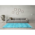 thumbnail image 3 of Ahgly Company Indoor Square Trellis Light Blue Modern Area Rugs, 5' Square, 3 of 4