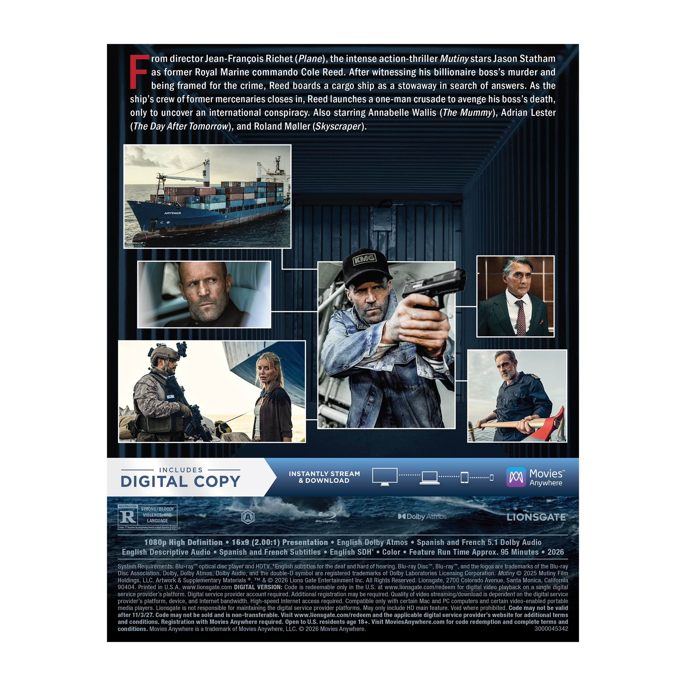 Mutiny (2026) (Blu-ray + Digital Copy) Lionsgate, Action