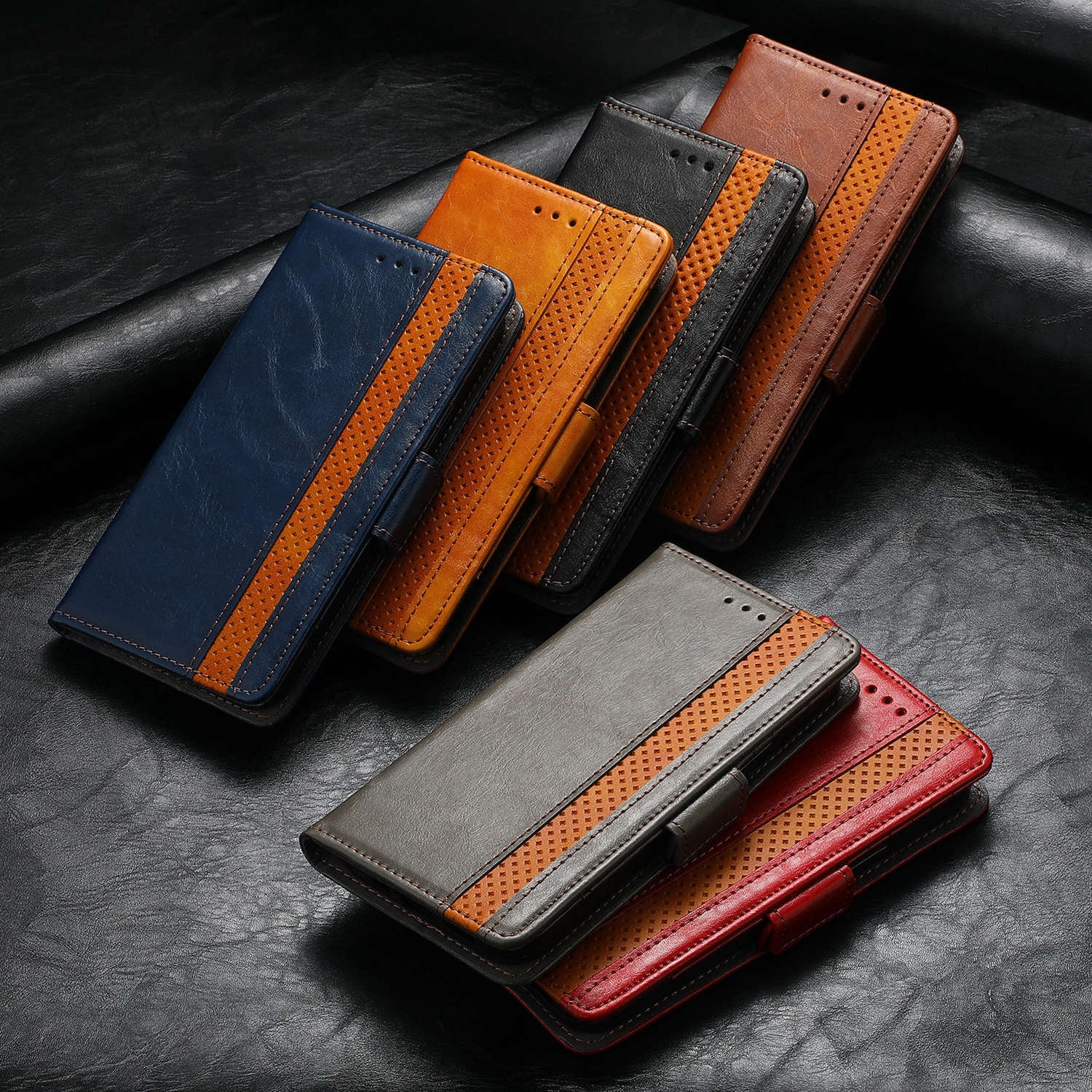 Leather Wallet Phone Case For Xiaomi Poco F6 Pro C55 C65 C50 F5 Pro M6 Pro Poco X5 Pro X4 M5 F4 F3 Quality Leather Phone Case With Card Holder Zipper