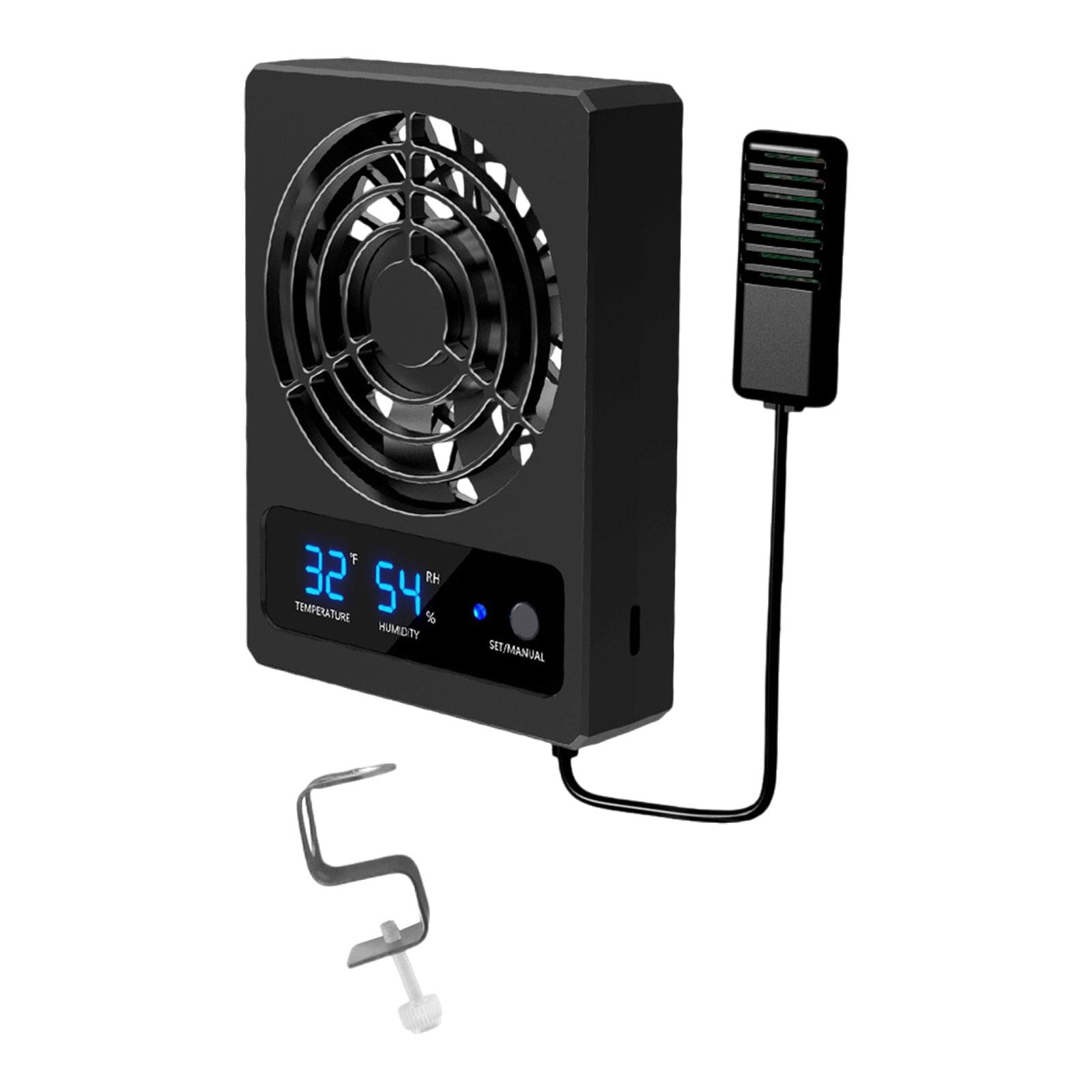 Reptile Ventilation Fan Dehumidifier Digital Display ABS Construction for Breeders Laboratory Terrarium