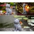 thumbnail image 3 of Solar Cat Garden Statue, Waterproof Outdoor Figurine with Glowing Butterfly, Faux Stone Resin Kitty Sculpture for Yard, Patio & Lawn Decor, Unique Mothers Day & Birthday Gift, 3 of 6