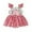 Red, variant on REDARER Girls Lemon Embroidery Romper, Striped Ruffle Bodysuit Dress for Summer,6-12 Months