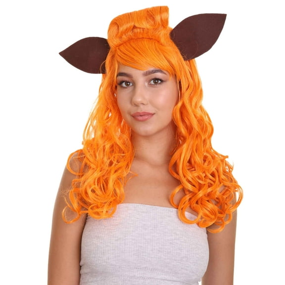 Lovely Orange Fox Wig | Animal Fancy Party Event Ready Halloween Wig | Premium Breathable Capless Cap