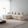 thumbnail image 3 of Weetoo Sectional Sofa Modern Chenille Boneless Couch Compression L-Shape Sofas for Living Room, 3 of 10
