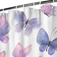 thumbnail image 3 of White Background Butterfly Pattern Shower Curtain 36"x72" ,Bathroom Decorative Shower Curtains Set with 12 Hooks,Modern Waterproof Washable Shower Curtain, 3 of 6
