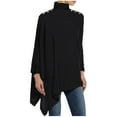 thumbnail image 2 of WFJCJPAF 2024 New Product Clearance！ Blouses for Women Plus Size 3/4,Fashion Women Casual Solid Long Sleeve Turtleneck Blouse Ladies Tops Shirts Irregular - Black XXXL, 2 of 4