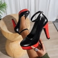 thumbnail image 6 of SACFOF Women's Platform Stiletto Heels Closed Round Toe Pumps Office Ladies Mary Jane Strap Heeled Pumps Fashion 4.3" Heel Wedding Party Dress Shoes, 6 of 6