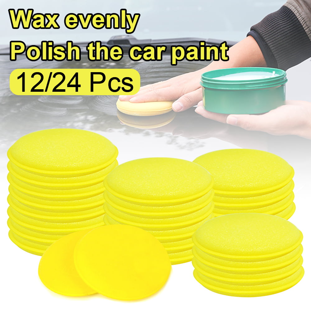 24PCS Car Waxing Polish Pads Foam Sponge Wax Applicator For Cleaning Detailing