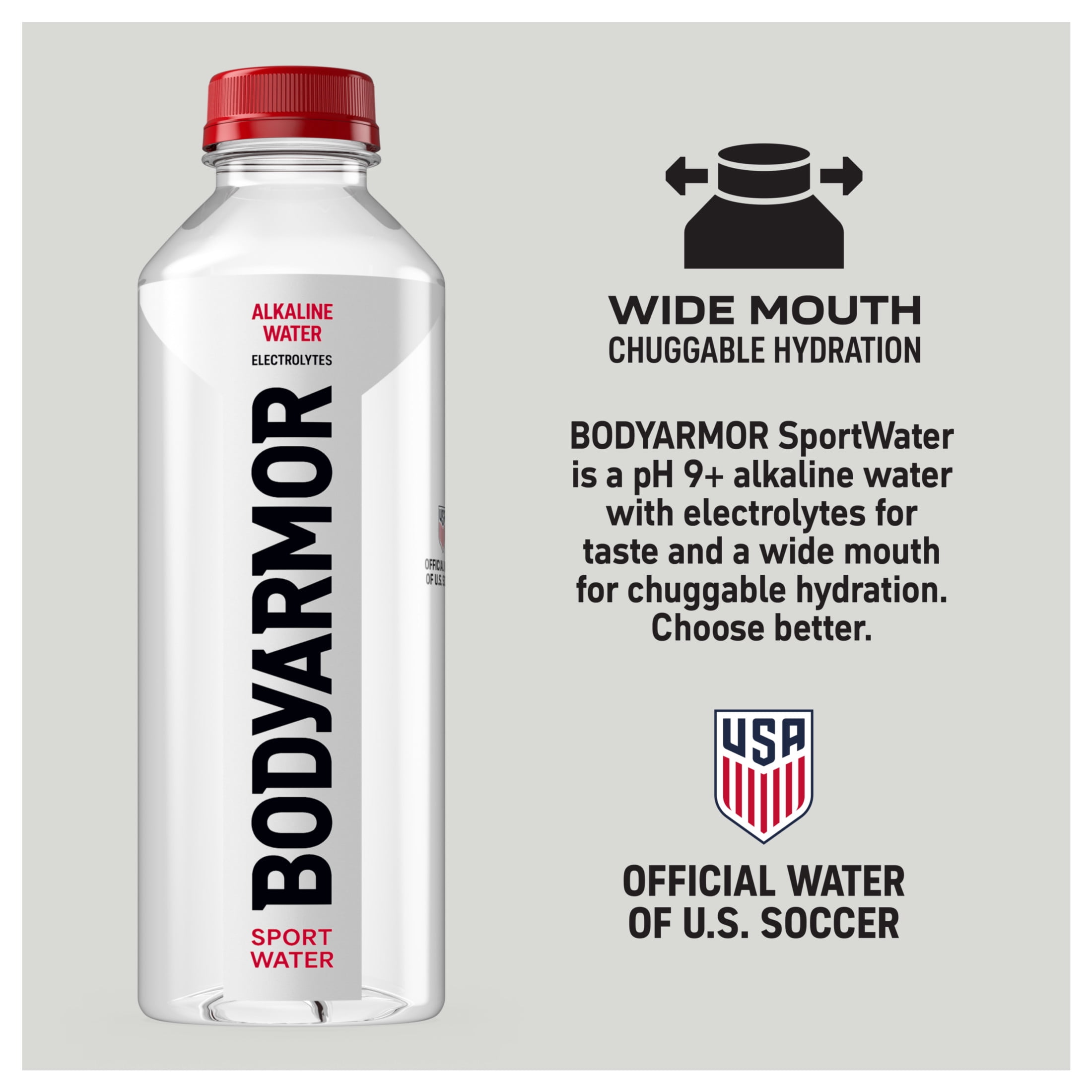 BODYARMOR SportWater Electrolyte Sports Drink Bottle, 23.7 fl oz