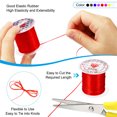 thumbnail image 4 of Unique Bargains 26Ft 0.7mm Stretchy Bracelet String Set, Craft Cord with Needle, Rose Red, 4 of 6