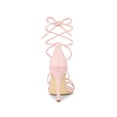 thumbnail image 4 of BLISSFUL STEP Women's Strappy Heel Lace Up Stiletto Heels Sandals Pink 7, 4 of 8